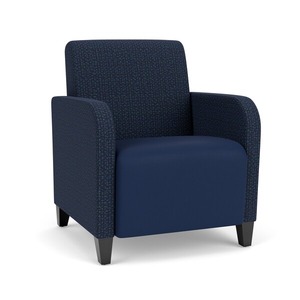 Lesro Siena Lounge Reception Guest Chair, Black, RF Blueberry Back, MD Ink Seat, RF Blueberry Arm Panels SN1101 - main